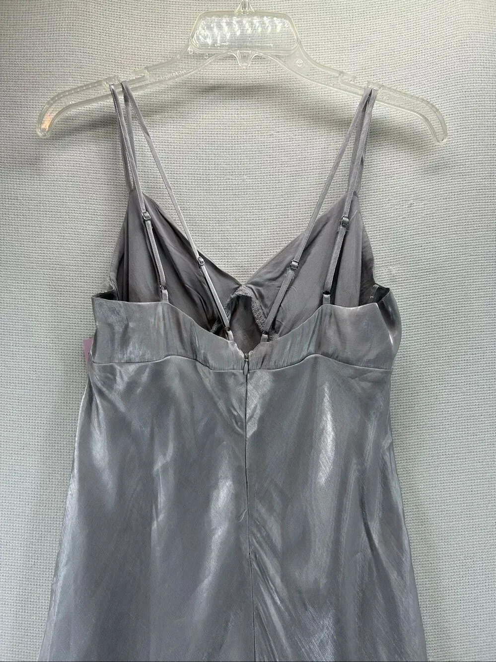 Wild Fable Silver Iridescent Satin Maxi Dress Size M NWT Y2K Prom Evening